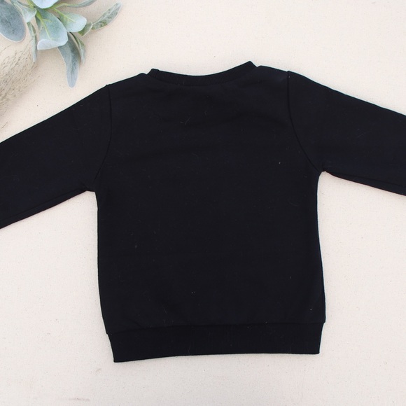 Love You More Black Crew Neck Sweatshirt Pullover - Picture 4 of 6